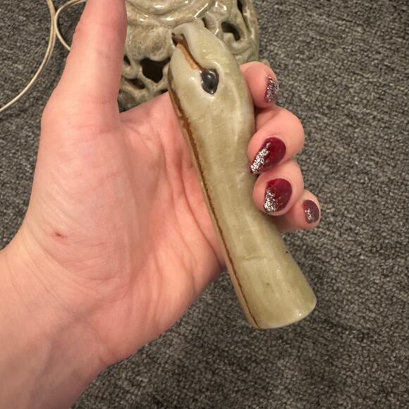 Whimsy Floral Kirkland's Ceramic Sage Turtle Nightlight Table Lamp Head Bobbles. - Picture 3 of 6